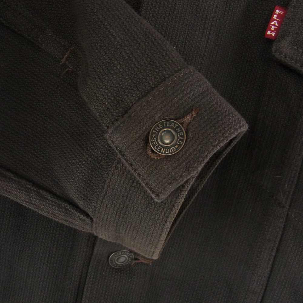 THE FLAT HEAD ザフラットヘッド 6004W SPECIAL DOBBY JKT モーターサイクル バック刺繍 ドビー ワークジャケット チャコール系 38【中古】