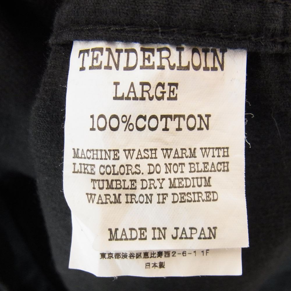 TENDERLOIN テンダーロイン T-CORDUROY SHT ロゴ刺繍 コーデュロイ 長袖 シャツ ブラック系 L【中古】