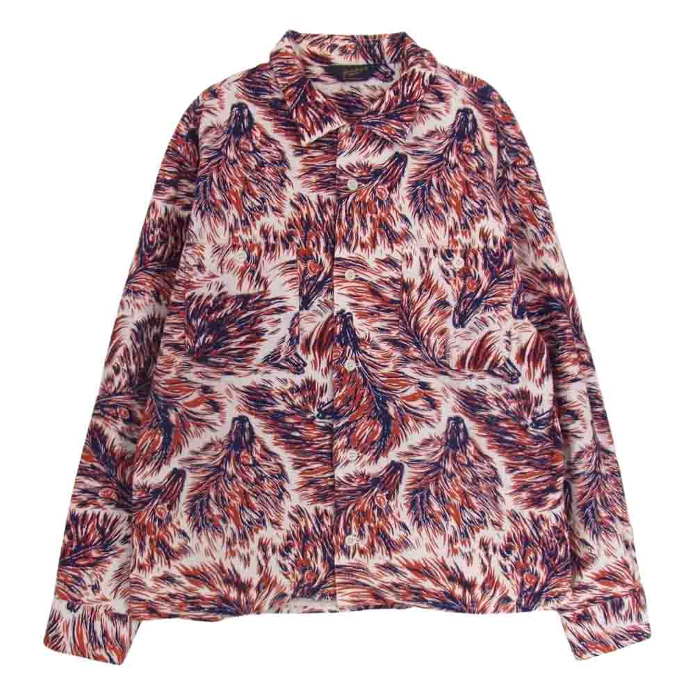 TENDERLOIN テンダーロイン T-PRINT FLANNEL SHT WOLF プリント フランネル シャツ ウルフ レッド系 M【中古】