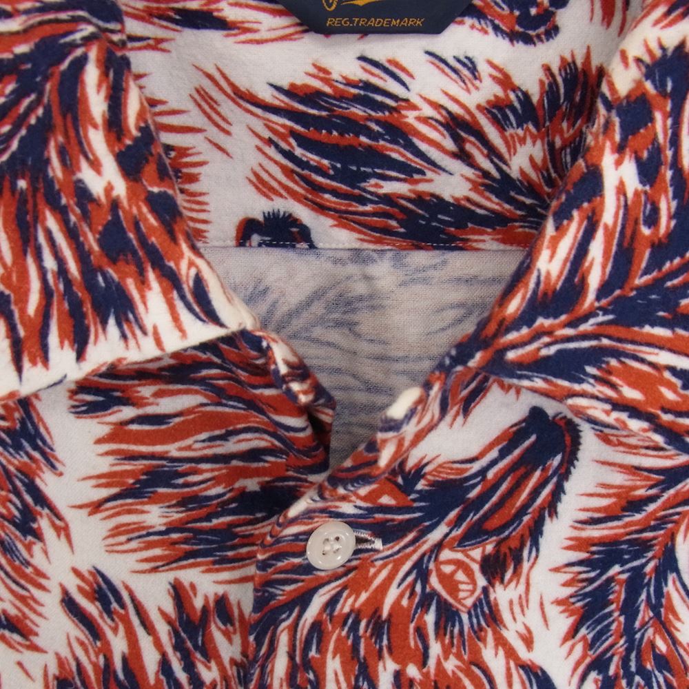 TENDERLOIN テンダーロイン T-PRINT FLANNEL SHT WOLF プリント フランネル シャツ ウルフ レッド系 M【中古】