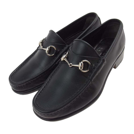 GUCCI グッチ ホースビット レザー ローファー  ブラック系 39 1/2【中古】