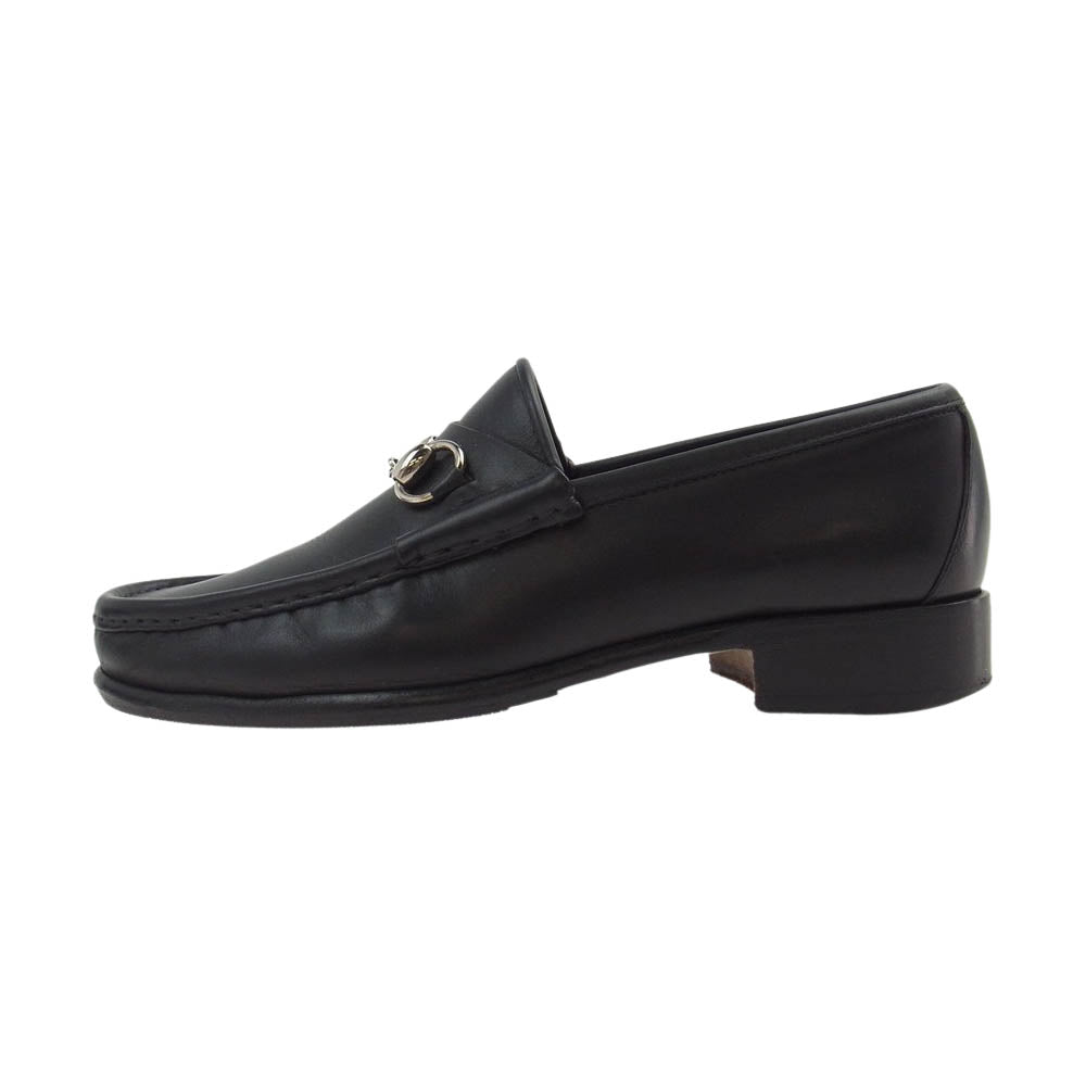GUCCI グッチ ホースビット レザー ローファー  ブラック系 39 1/2【中古】