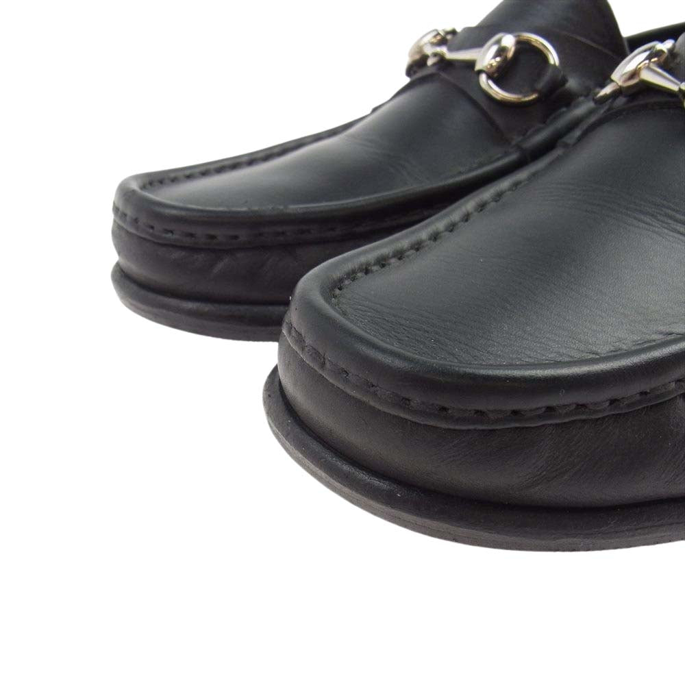 GUCCI グッチ ホースビット レザー ローファー  ブラック系 39 1/2【中古】