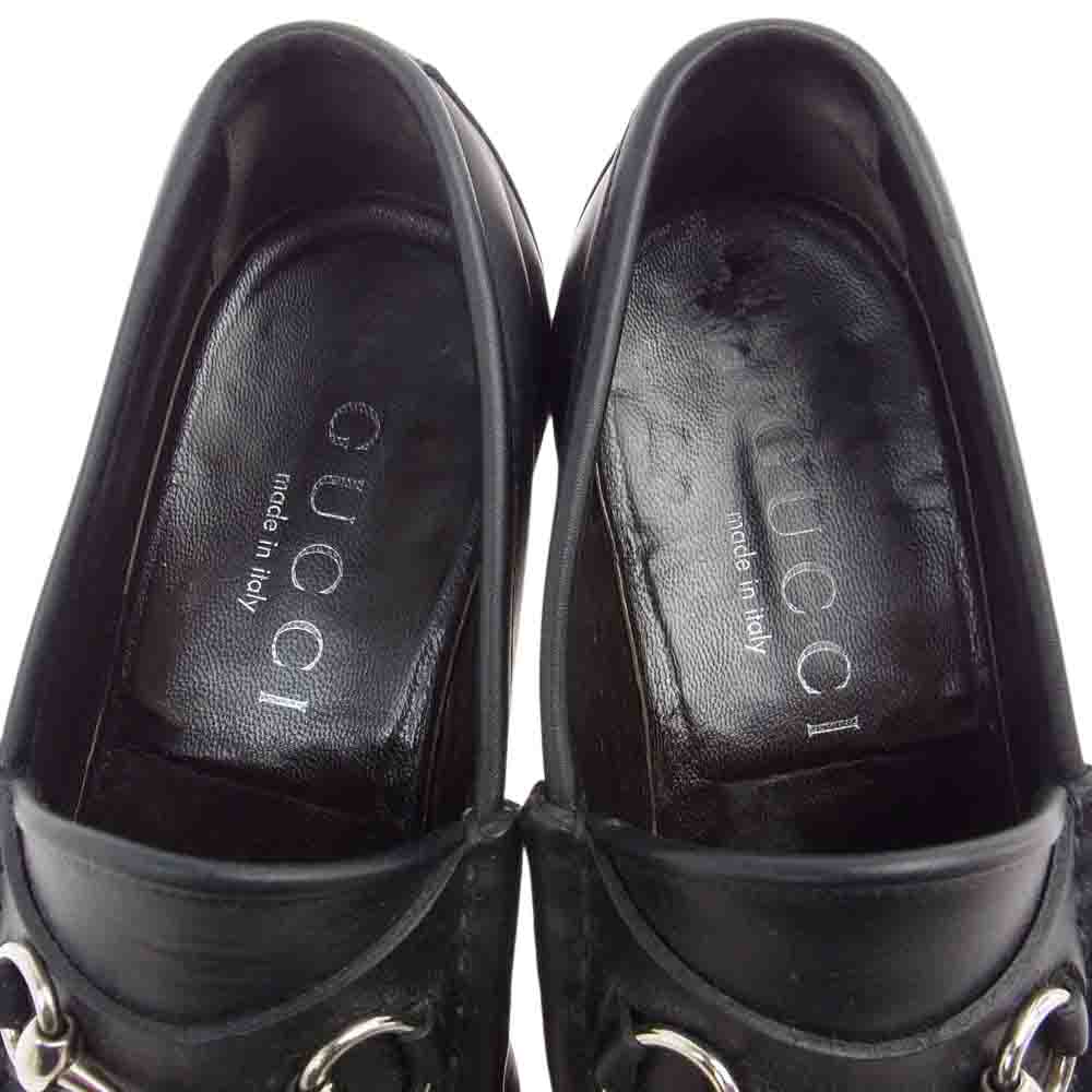 GUCCI グッチ ホースビット レザー ローファー  ブラック系 39 1/2【中古】