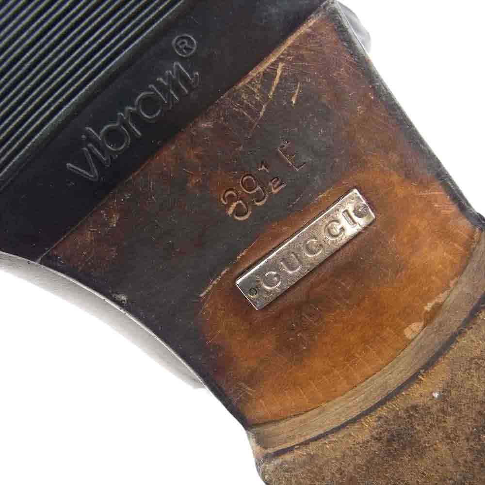 GUCCI グッチ ホースビット レザー ローファー  ブラック系 39 1/2【中古】