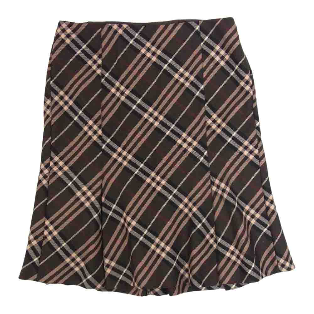 BURBERRY BLUE LABEL バーバリーブルーレーベル ノヴァチェック 総柄 スカート ブラウン系 36【中古】