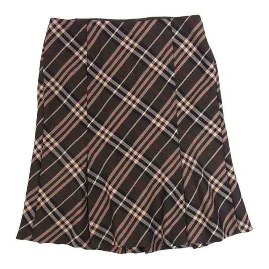 BURBERRY BLUE LABEL バーバリーブルーレーベル ノヴァチェック 総柄 スカート ブラウン系 36【中古】