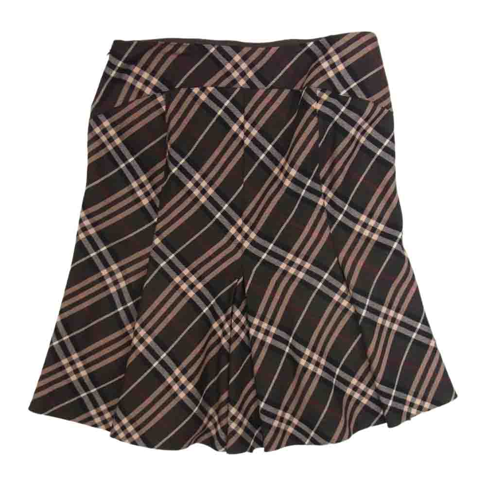 BURBERRY BLUE LABEL バーバリーブルーレーベル ノヴァチェック 総柄 スカート ブラウン系 36【中古】