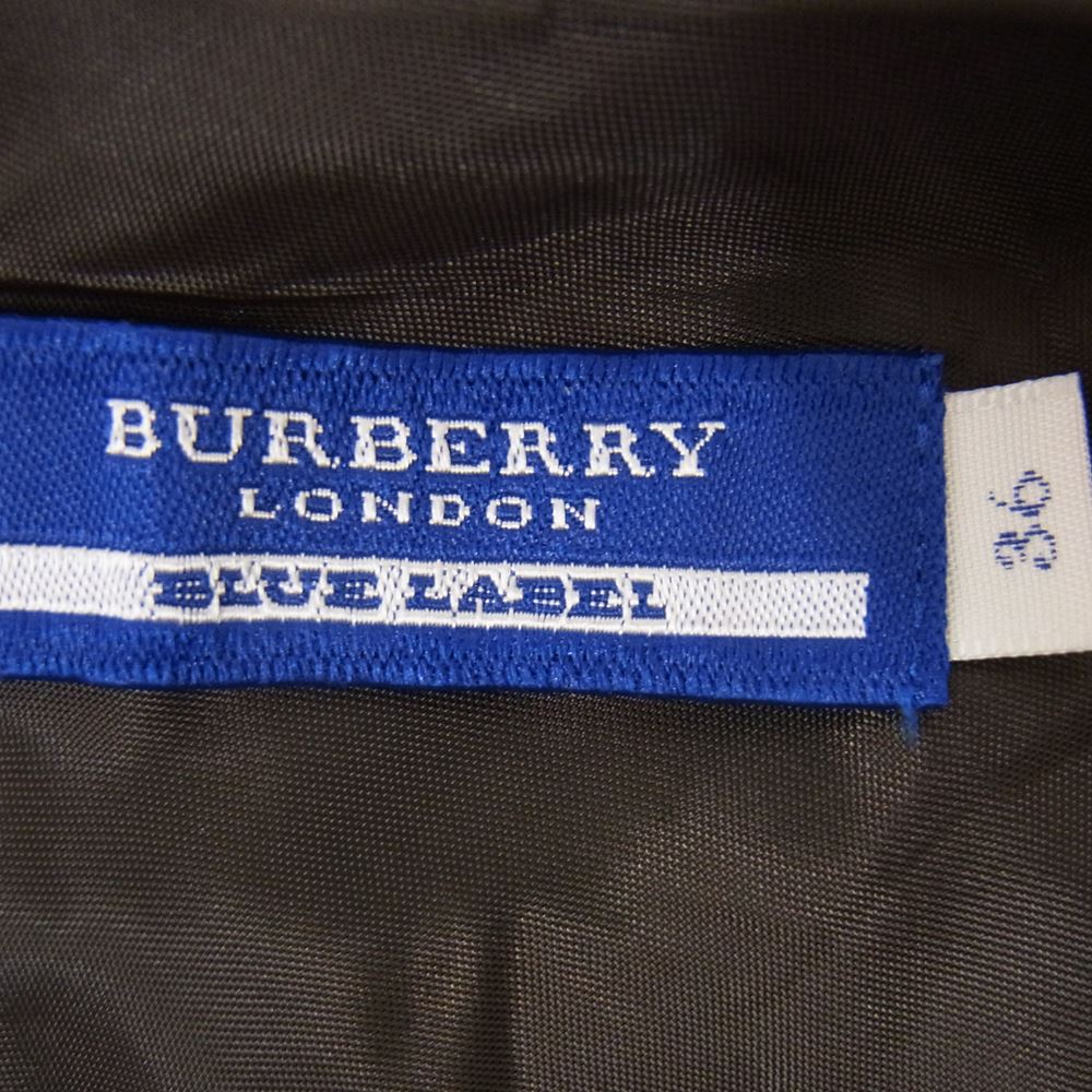 BURBERRY BLUE LABEL バーバリーブルーレーベル ノヴァチェック 総柄 スカート ブラウン系 36【中古】