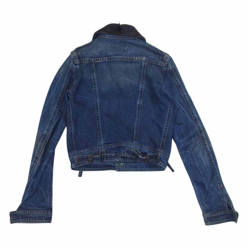 DSQUARED2 ディースクエアード 襟ハラコ切替 デニムジャケット インディゴブルー系 42【中古】