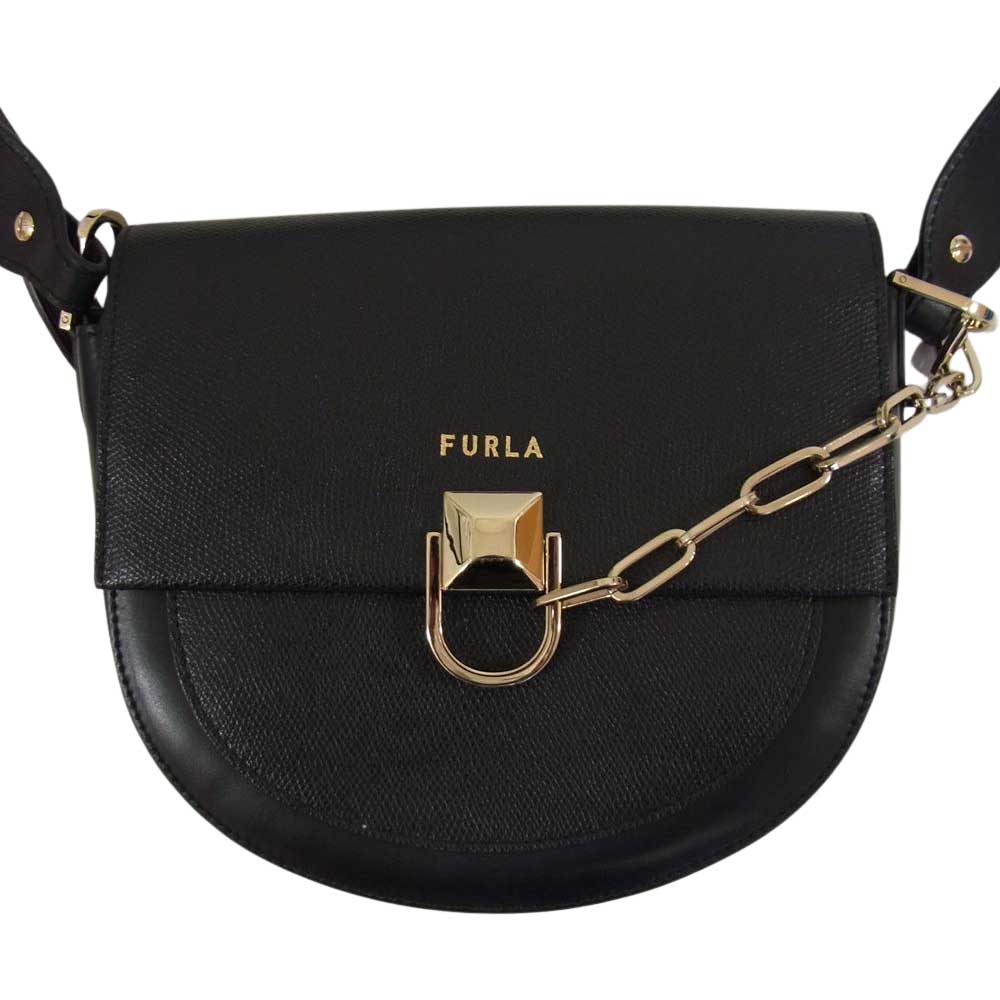 Furla フルラ MISS MIMI Bag ミスミニ レザーショルダーバック   ブラック系【中古】