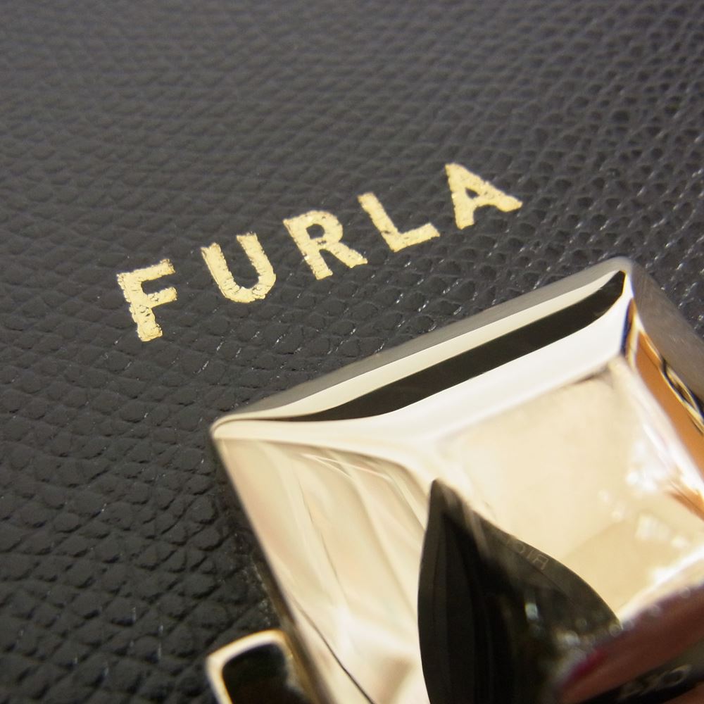 Furla フルラ MISS MIMI Bag ミスミニ レザーショルダーバック   ブラック系【中古】