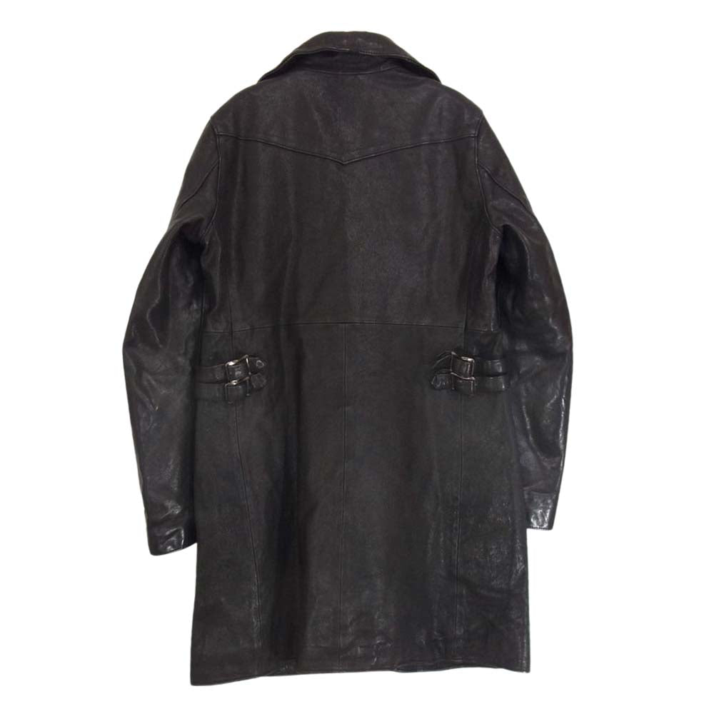 HYSTERIC GLAMOUR ヒステリックグラマー ゴートレザー ライダース ロングコート ブラック系 M【中古】