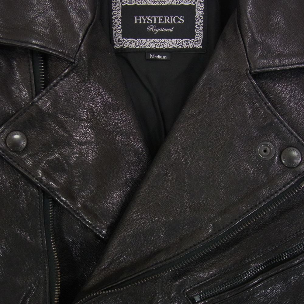HYSTERIC GLAMOUR ヒステリックグラマー ゴートレザー ライダース ロングコート ブラック系 M【中古】