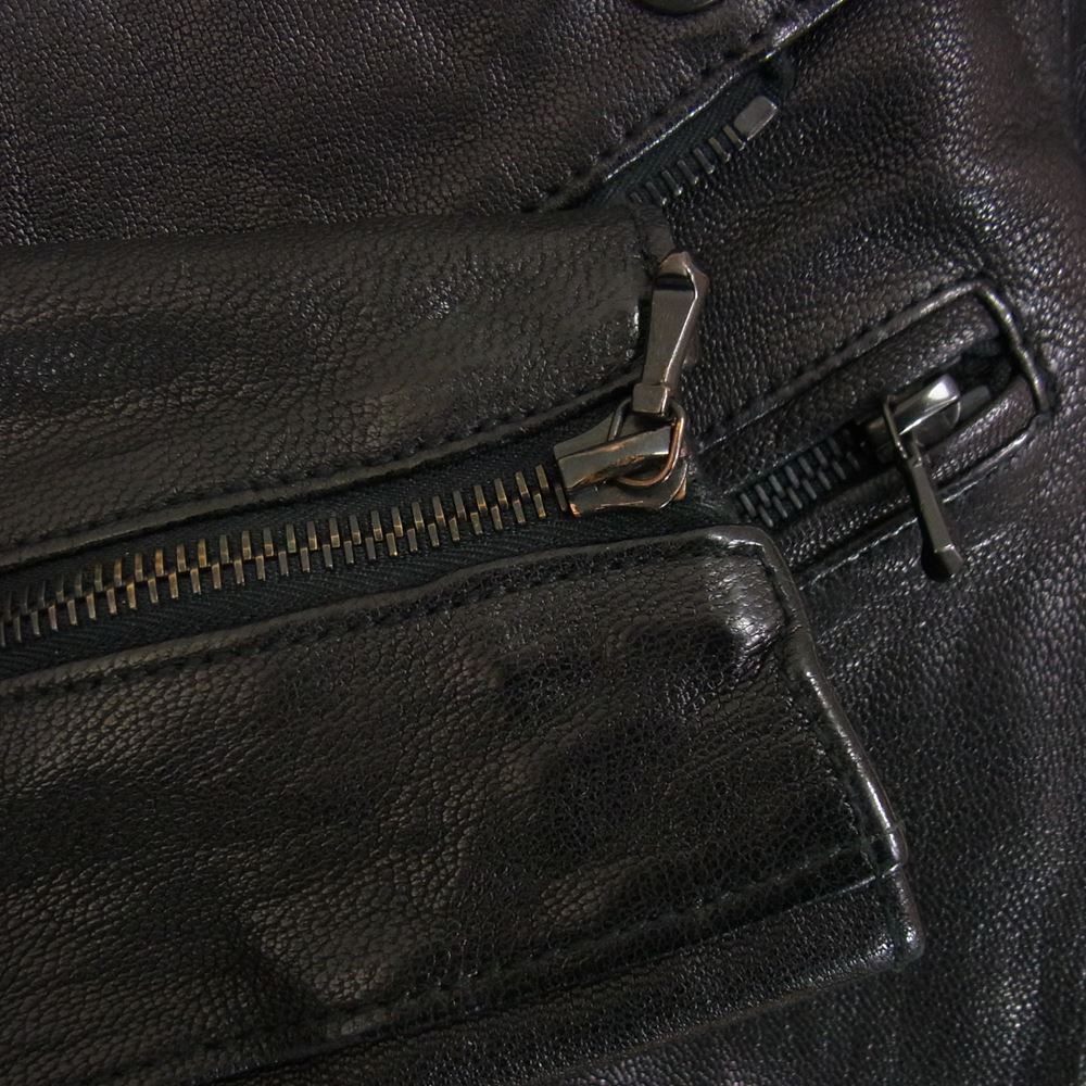 HYSTERIC GLAMOUR ヒステリックグラマー ゴートレザー ライダース ロングコート ブラック系 M【中古】