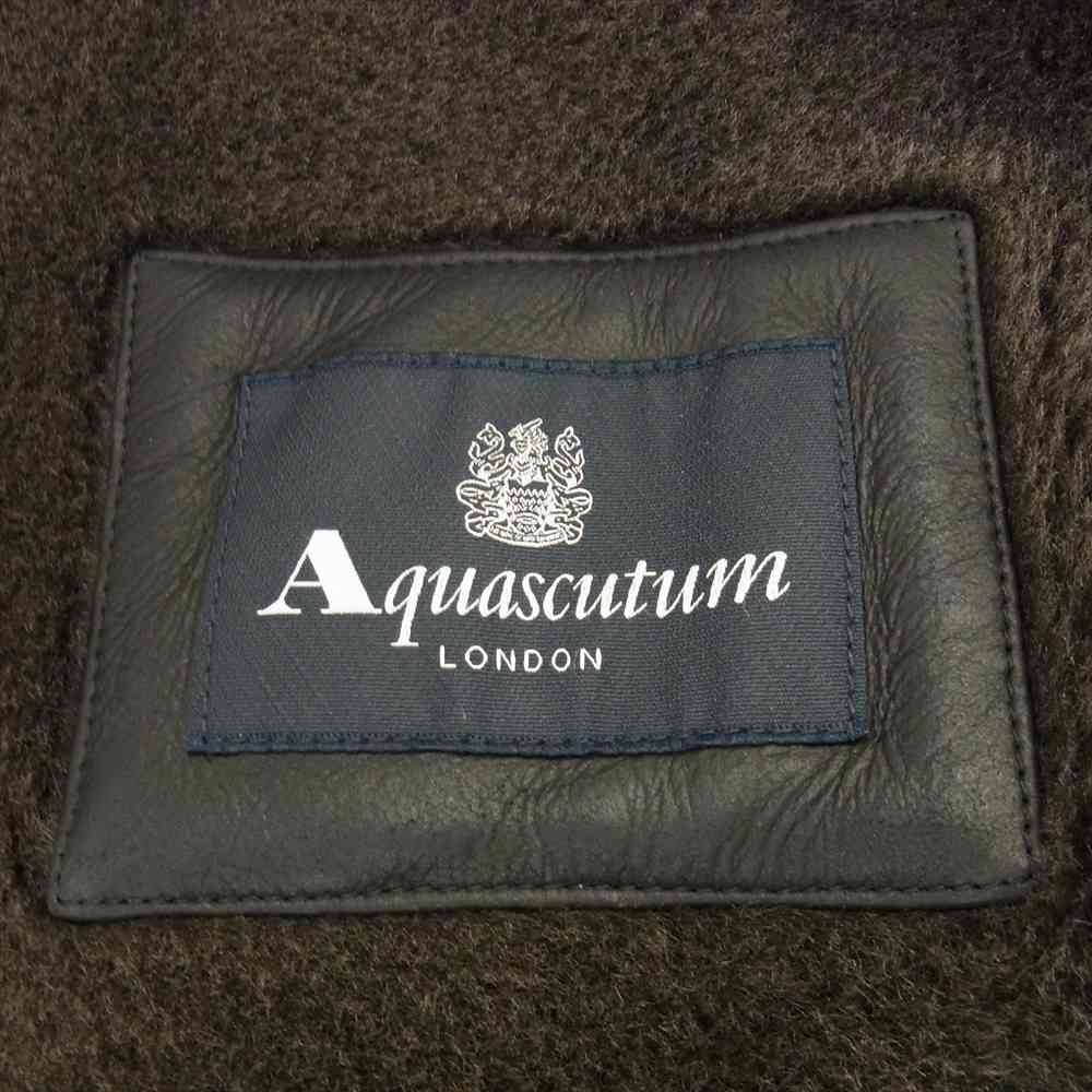 Aquascutum アクアスキュータム 日本製 羊革 ムートン レザー フード 
