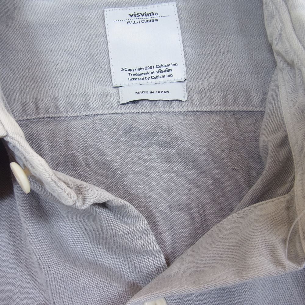 VISVIM ビズビム 0115205011014 VACHER SHIRT OVERDYED オーバーダイ 長袖シャツ グレー系 L【中古】