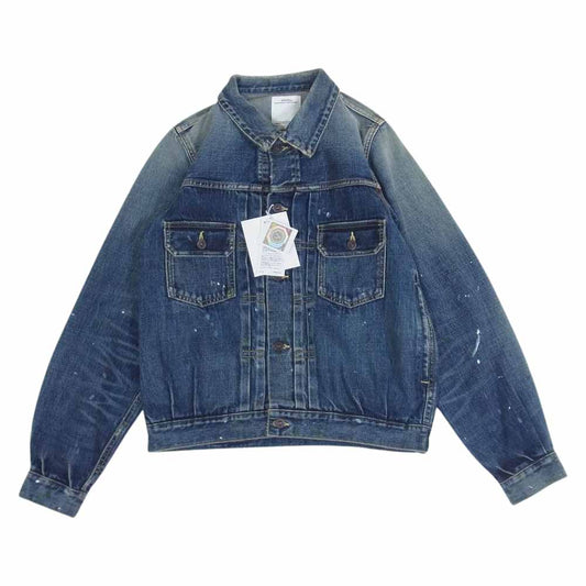 VISVIM ビズビム 0118205006005 SS 101 JUMBO DAMAGED ダメージ加工 デニム ジャケット インディゴブルー系 1【中古】