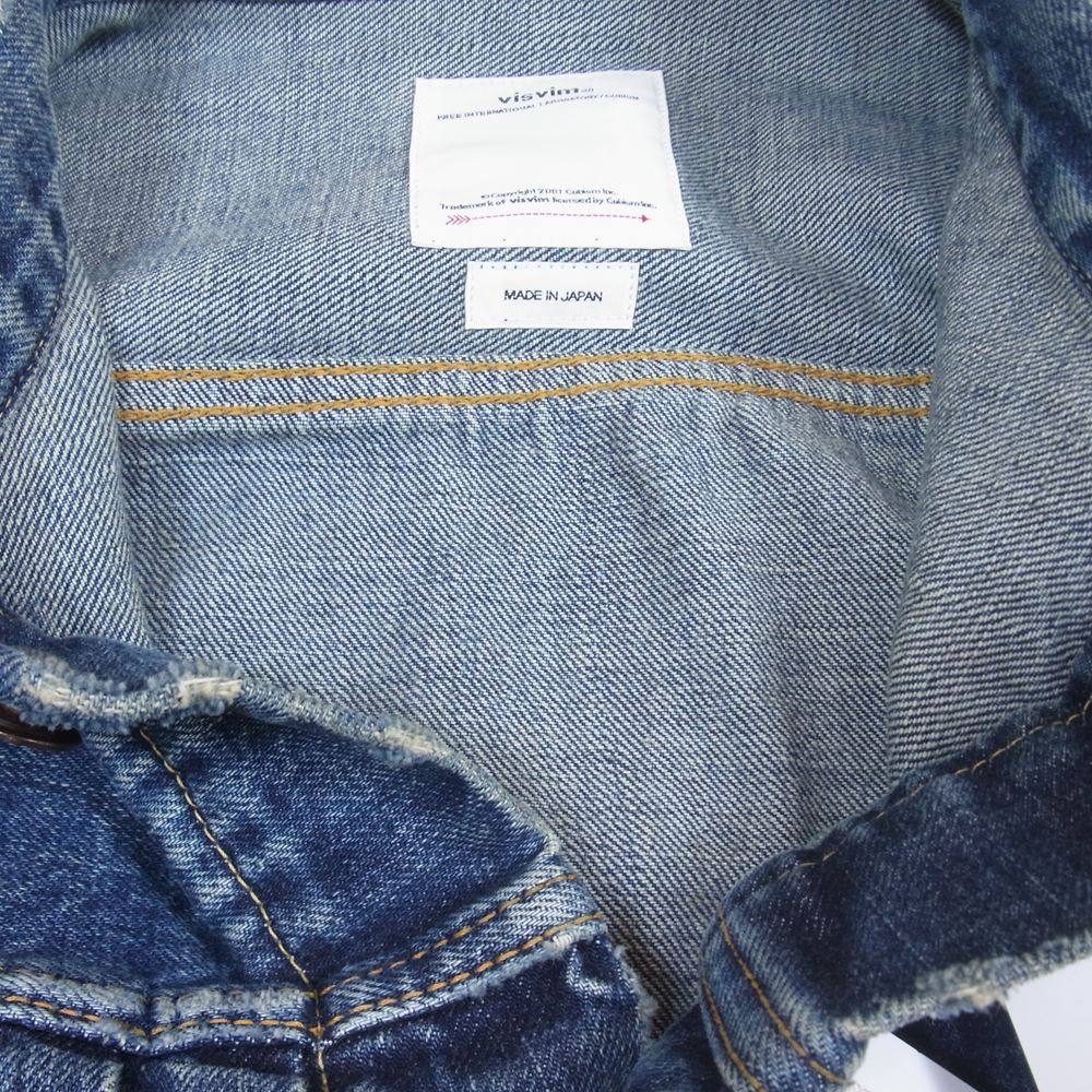 VISVIM ビズビム 0118205006005 SS 101 JUMBO DAMAGED ダメージ加工 デニム ジャケット インディゴブルー系 1【中古】