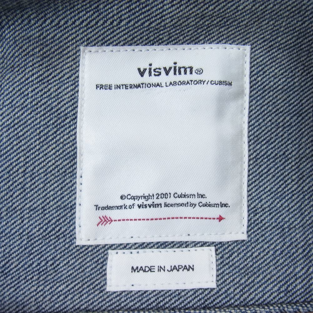 VISVIM ビズビム 0118205006005 SS 101 JUMBO DAMAGED ダメージ加工 デニム ジャケット インディゴブルー系 1【中古】