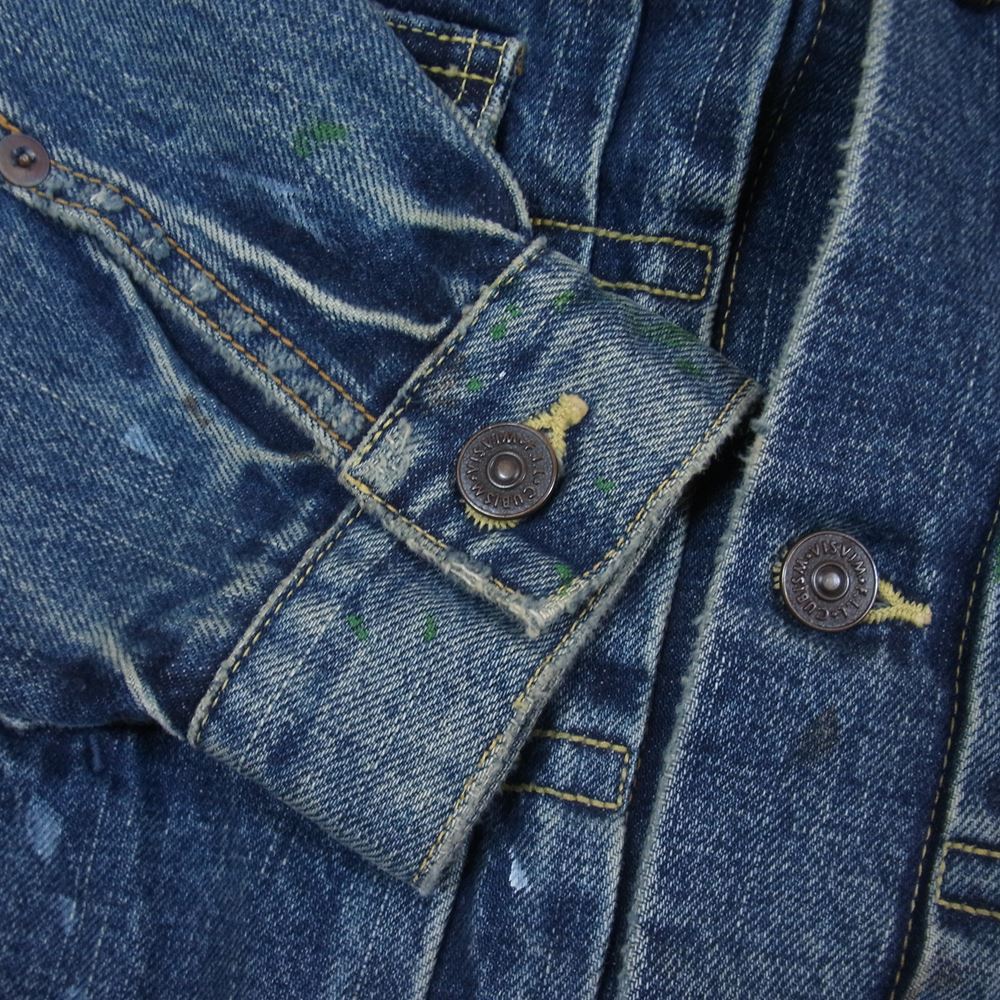 VISVIM ビズビム 0118205006005 SS 101 JUMBO DAMAGED ダメージ加工 デニム ジャケット インディゴブルー系 1【中古】