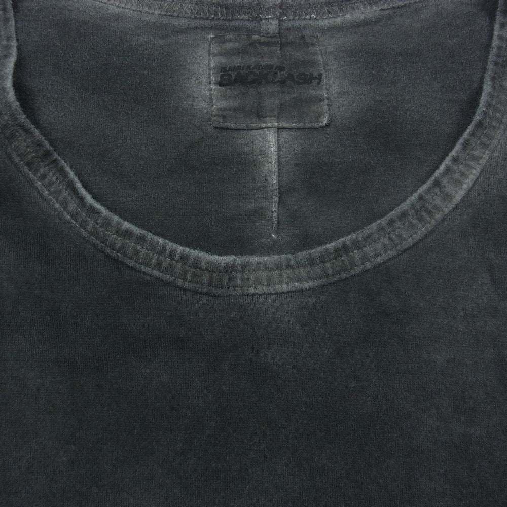 ISAMUKATAYAMA BACKLASH イサムカタヤマバックラッシュ x  Yohji Yamamoto ヨウジヤマモト HC-T87-989 LOGO Tshirt Ver DYED GRAY 半袖 カットソー ブラック系 2【中古】