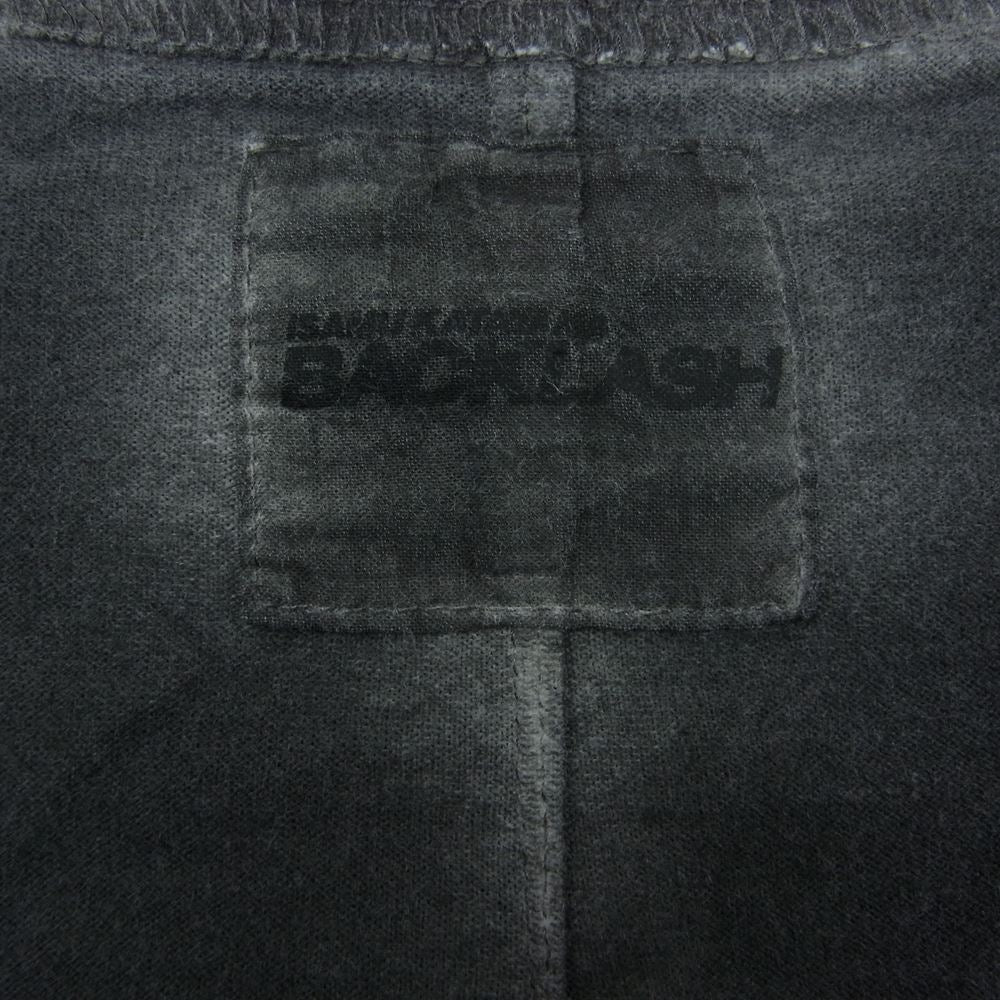 ISAMUKATAYAMA BACKLASH イサムカタヤマバックラッシュ x  Yohji Yamamoto ヨウジヤマモト HC-T87-989 LOGO Tshirt Ver DYED GRAY 半袖 カットソー ブラック系 2【中古】