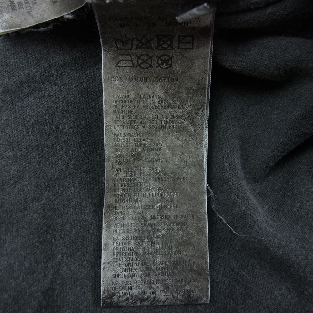 ISAMUKATAYAMA BACKLASH イサムカタヤマバックラッシュ x  Yohji Yamamoto ヨウジヤマモト HC-T87-989 LOGO Tshirt Ver DYED GRAY 半袖 カットソー ブラック系 2【中古】
