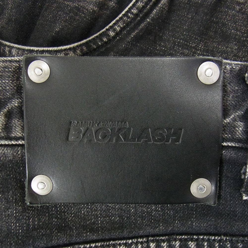 ISAMUKATAYAMA BACKLASH イサムカタヤマバックラッシュ  1965-02 ストレッチデニム セミサルエルパンツ ブラック系 M【中古】