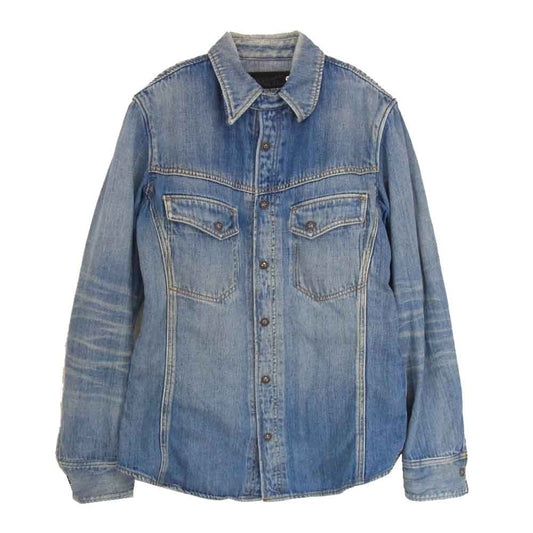 ISAMUKATAYAMA BACKLASH イサムカタヤマバックラッシュ T-014 The Line ザ・ライン シルバー925ボタン カーフスエード 9ozセルビッチデニム ジャケット インディゴブルー系 L【中古】