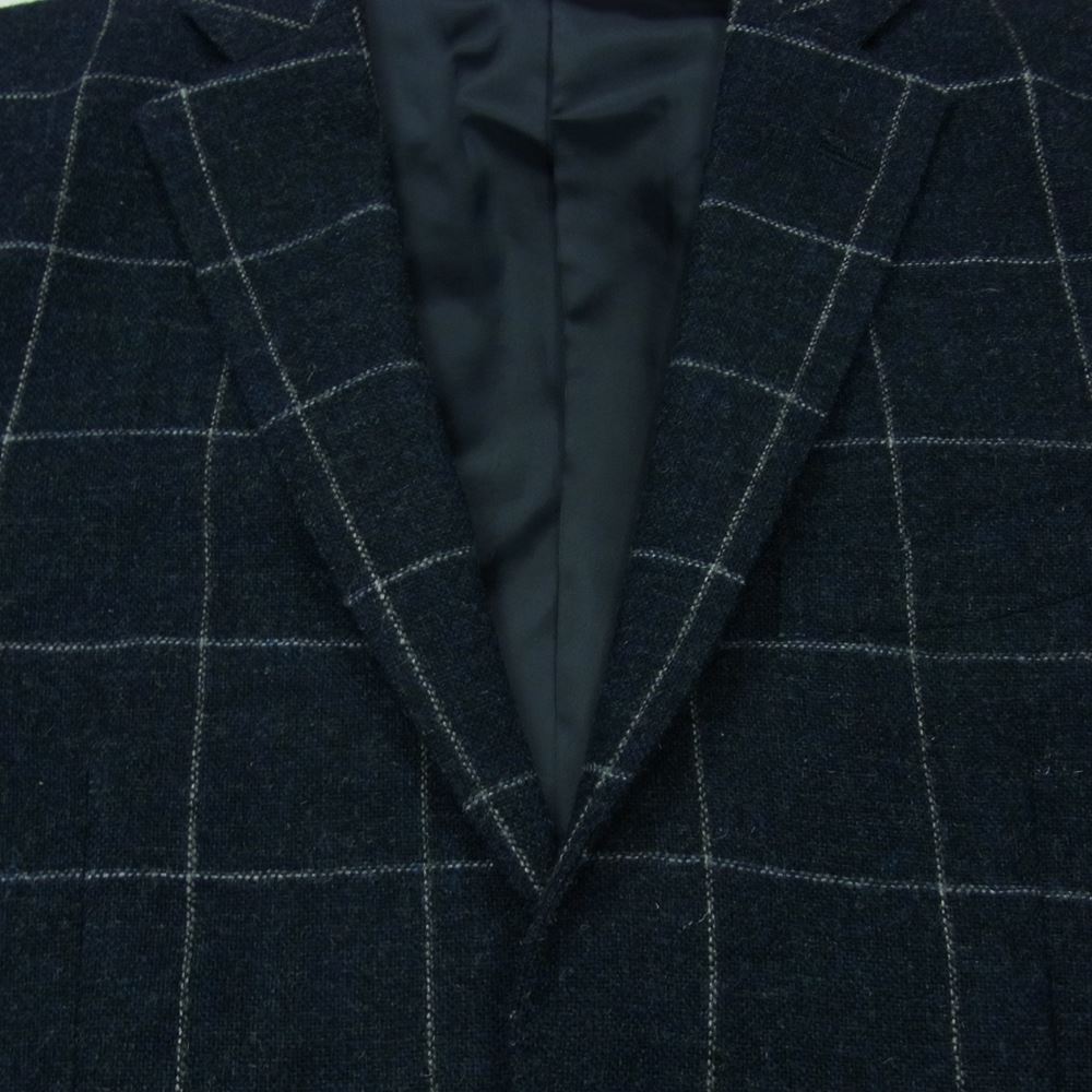 NEWYORKER ニューヨーカー チェック柄 2B ウール テーラード ジャケット 中国製 ダークネイビー系 L【中古】