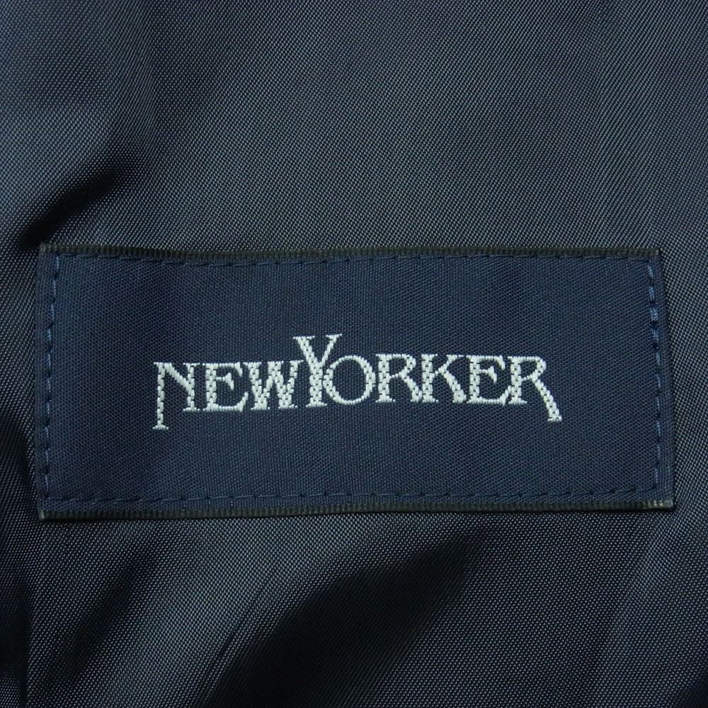 NEWYORKER ニューヨーカー チェック柄 2B ウール テーラード ジャケット 中国製 ダークネイビー系 L【中古】