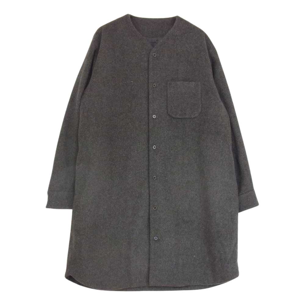 ゴーシュ G194-B014 ウール ノーカラー コート グレー系 2【美品】【中古】