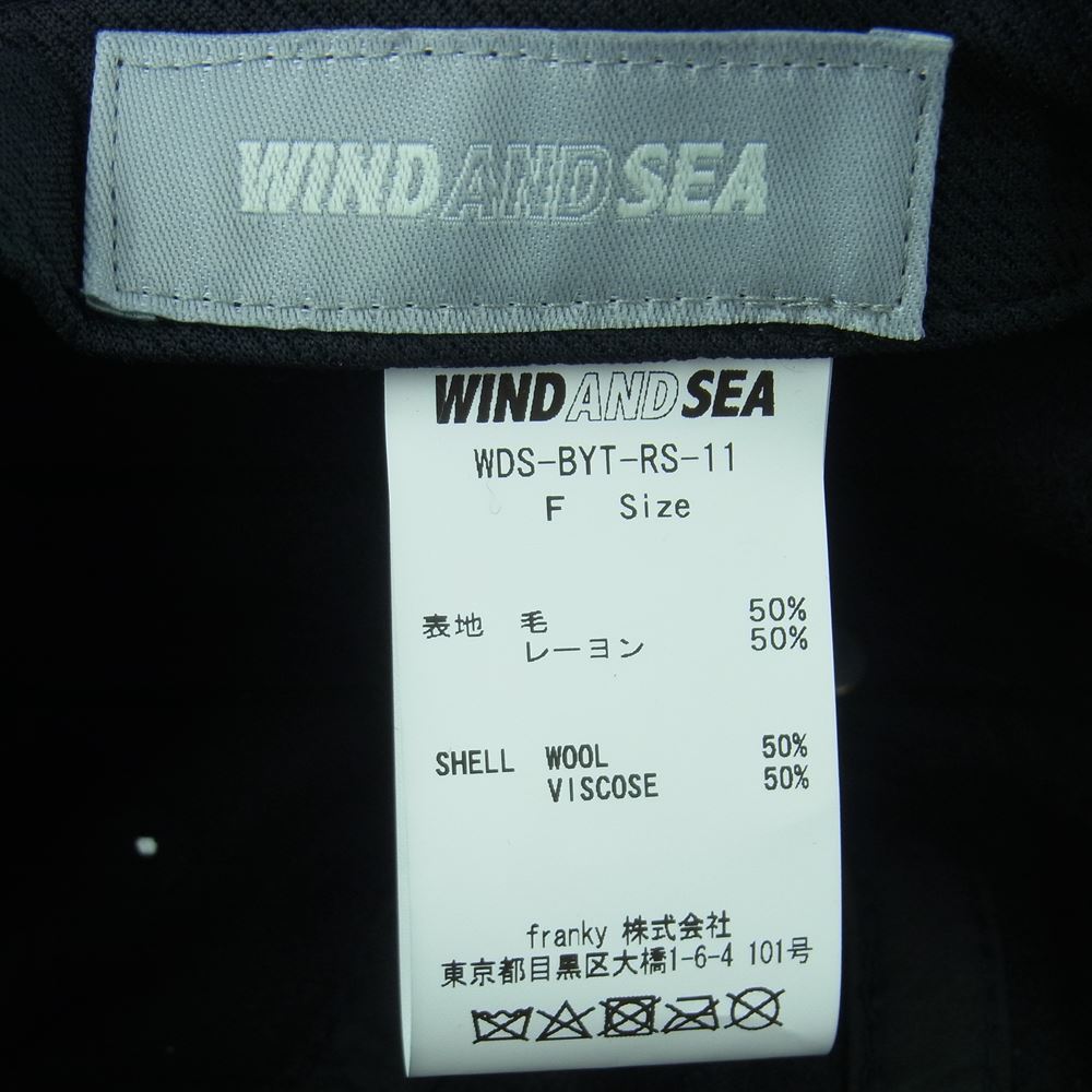 WIND AND SEA ウィンダンシー WDS-BYT-RS-11 ウール キャップ 帽子 中国製 ブラック系 F【美品】【中古】