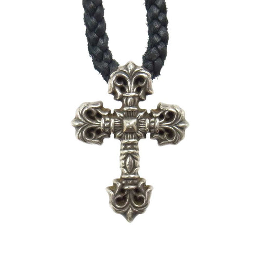 CHROME HEARTS クロムハーツ（原本無） FILIG CROSS-XSM フィリグリー クロス XS レザーブレード ネックレス シルバー系【中古】