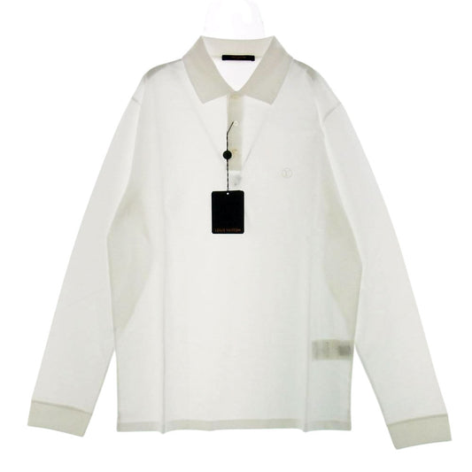 LOUIS VUITTON ルイ・ヴィトン HAY34W ロゴ 刺繍 ポロシャツ 長袖 ホワイト系 XL【中古】