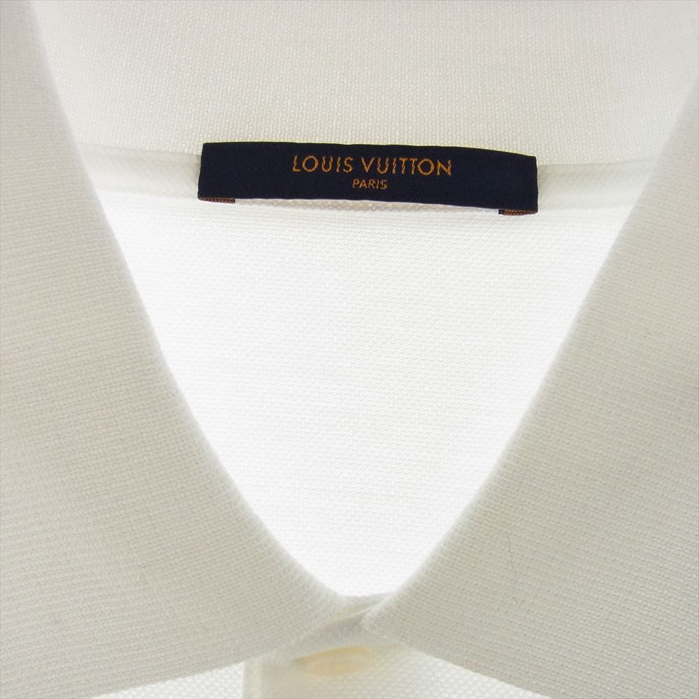 LOUIS VUITTON ルイ・ヴィトン HAY34W ロゴ 刺繍 ポロシャツ 長袖 ホワイト系 XL【中古】
