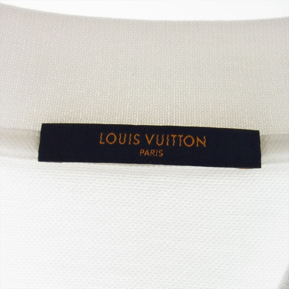 LOUIS VUITTON ルイ・ヴィトン HAY34W ロゴ 刺繍 ポロシャツ 長袖 ホワイト系 XL【中古】