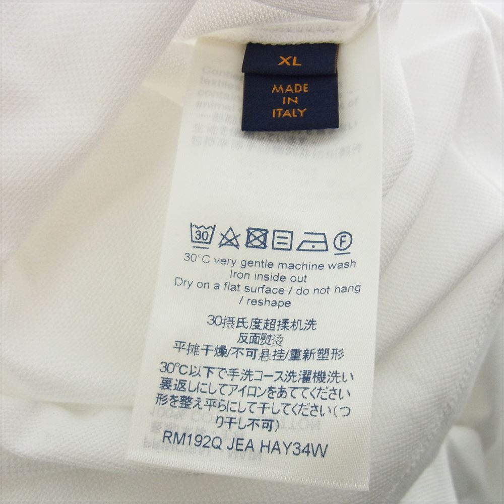LOUIS VUITTON ルイ・ヴィトン HAY34W ロゴ 刺繍 ポロシャツ 長袖 ホワイト系 XL【中古】