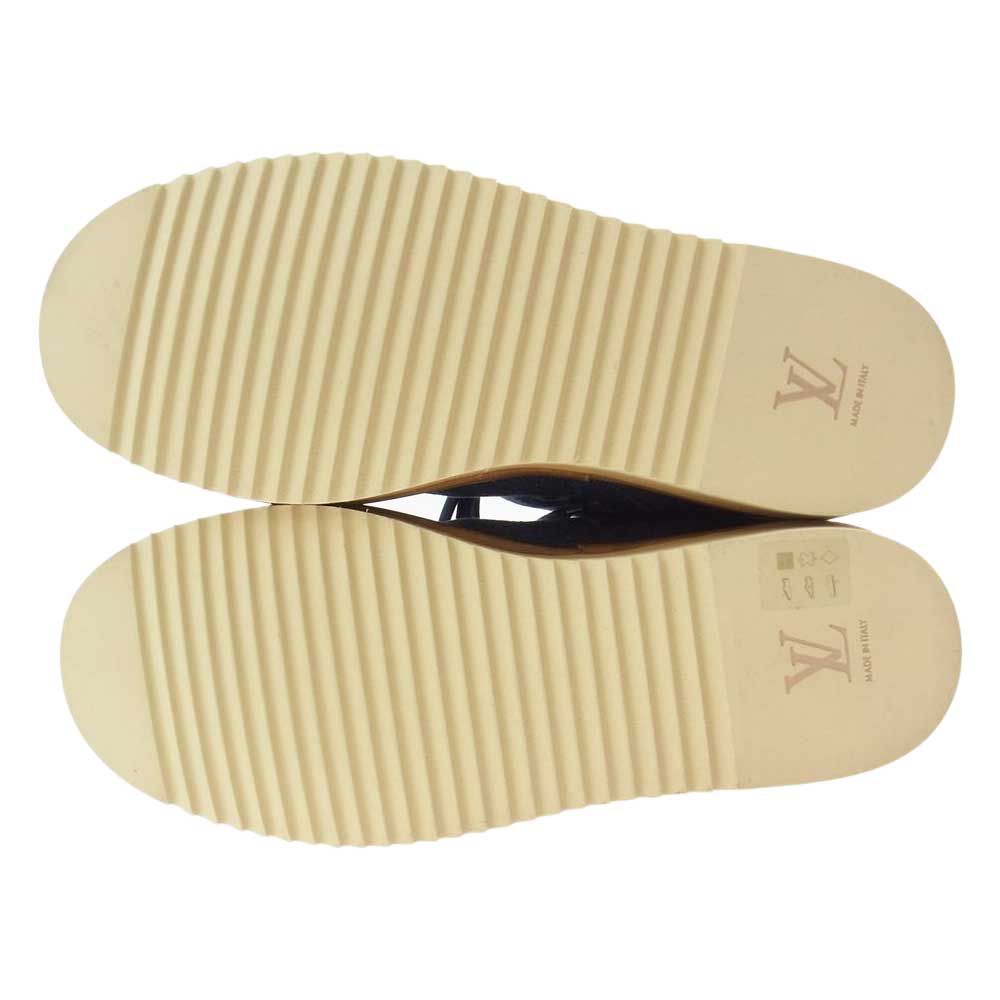 LOUIS VUITTON ルイ・ヴィトン 1A81GQ NIGO モノグラム コージーライン デニム アンクル  ムートン ブーツ インディゴブルー系 9【美品】【中古】