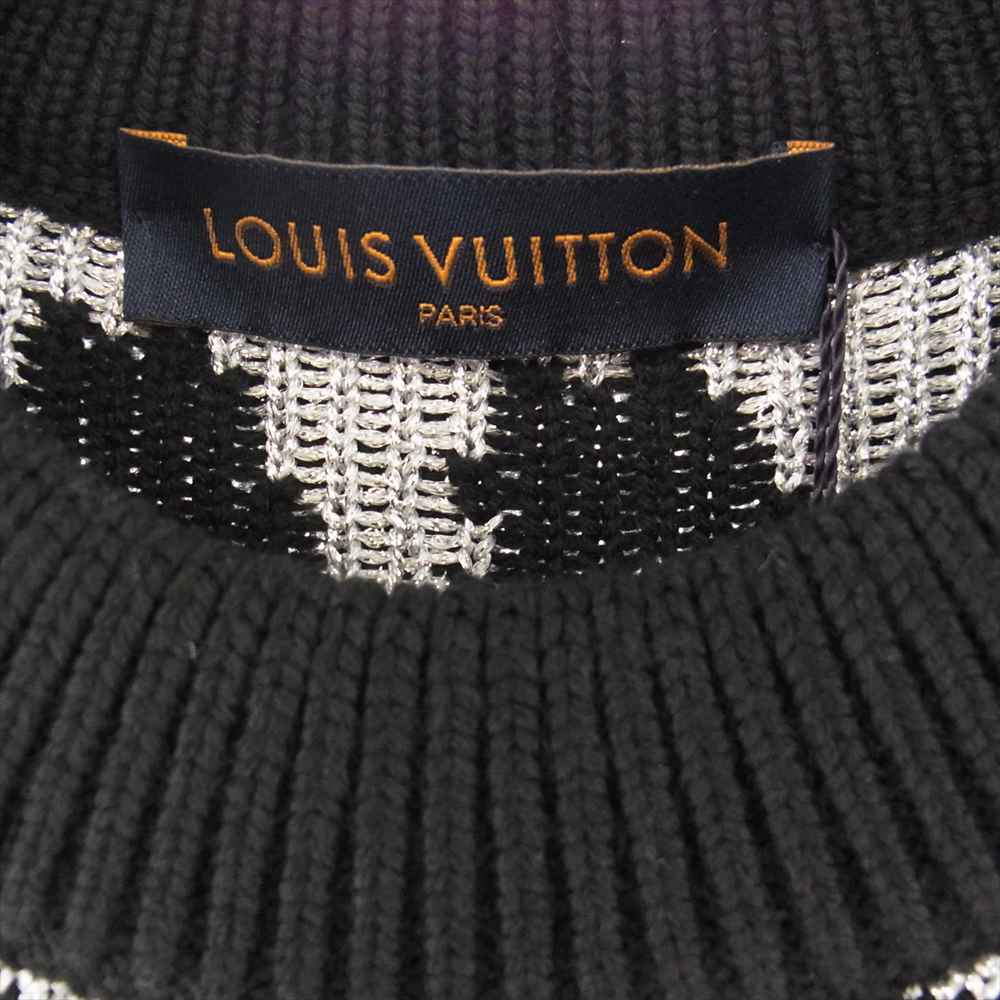 LOUIS VUITTON ルイ・ヴィトン 19AW 1A5PBX ルレックスジャガード LVサークル金具 長袖 ニット マルチカラー系 ブラック系 シルバー系 L【極上美品】【中古】