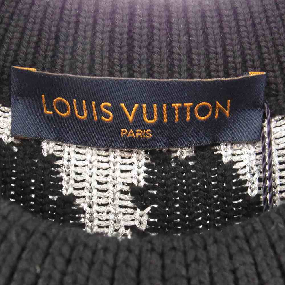 LOUIS VUITTON ルイ・ヴィトン 19AW 1A5PBX ルレックスジャガード LVサークル金具 長袖 ニット マルチカラー系 ブラック系 シルバー系 L【極上美品】【中古】