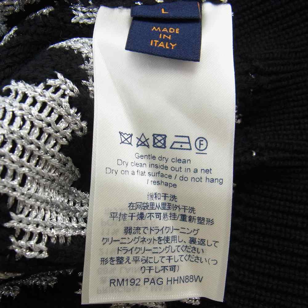 LOUIS VUITTON ルイ・ヴィトン 19AW 1A5PBX ルレックスジャガード LVサークル金具 長袖 ニット マルチカラー系 ブラック系 シルバー系 L【極上美品】【中古】