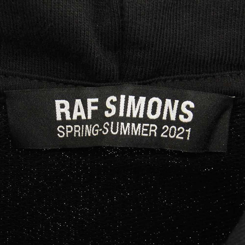 RAF SIMONS ラフシモンズ 21SS REGULAR FIT HOODIE RITES OF JOY パッチ デザイン プルオーバー パーカー ブラック系 S【美品】【中古】