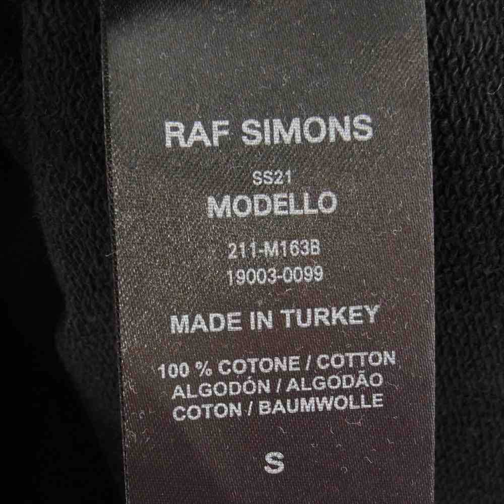 RAF SIMONS ラフシモンズ 21SS REGULAR FIT HOODIE RITES OF JOY パッチ デザイン プルオーバー パーカー ブラック系 S【美品】【中古】