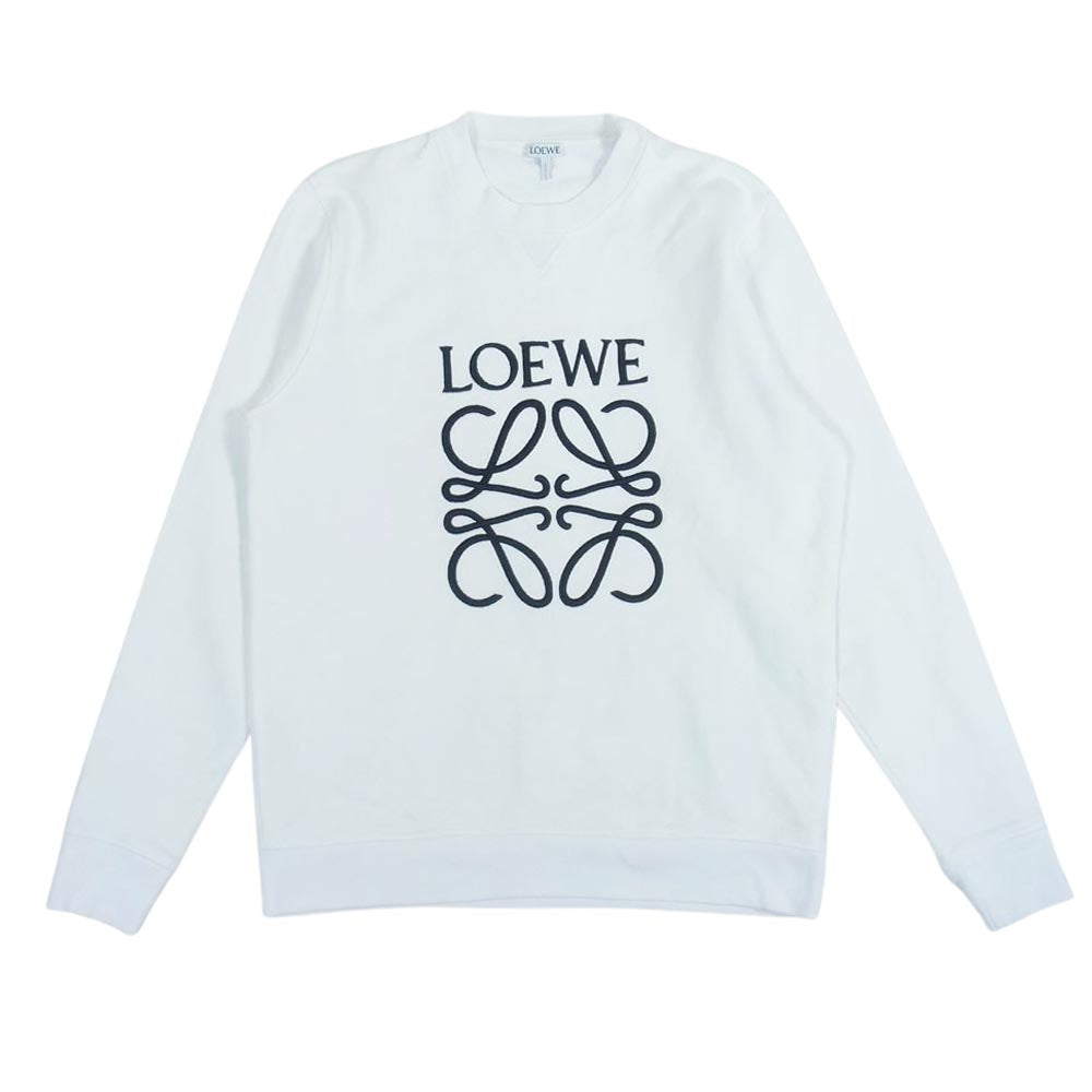 LOEWE ロエベ H6109900CR 国内正規品 アナグラム エンブロイダリー 刺繍 スウェット ホワイト系 S【美品】【中古】