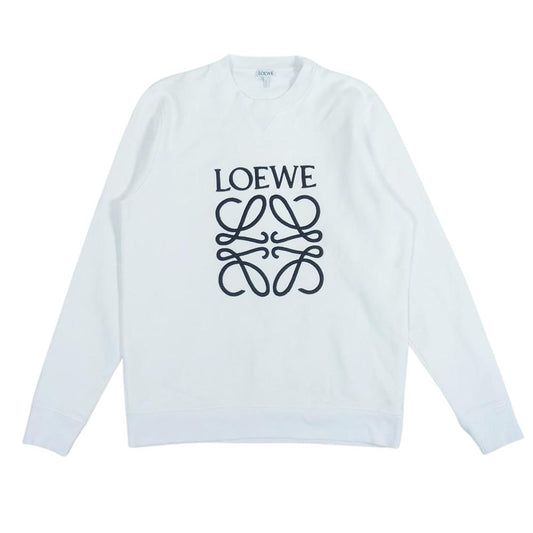 LOEWE ロエベ H6109900CR 国内正規品 アナグラム エンブロイダリー 刺繍 スウェット ホワイト系 S【美品】【中古】