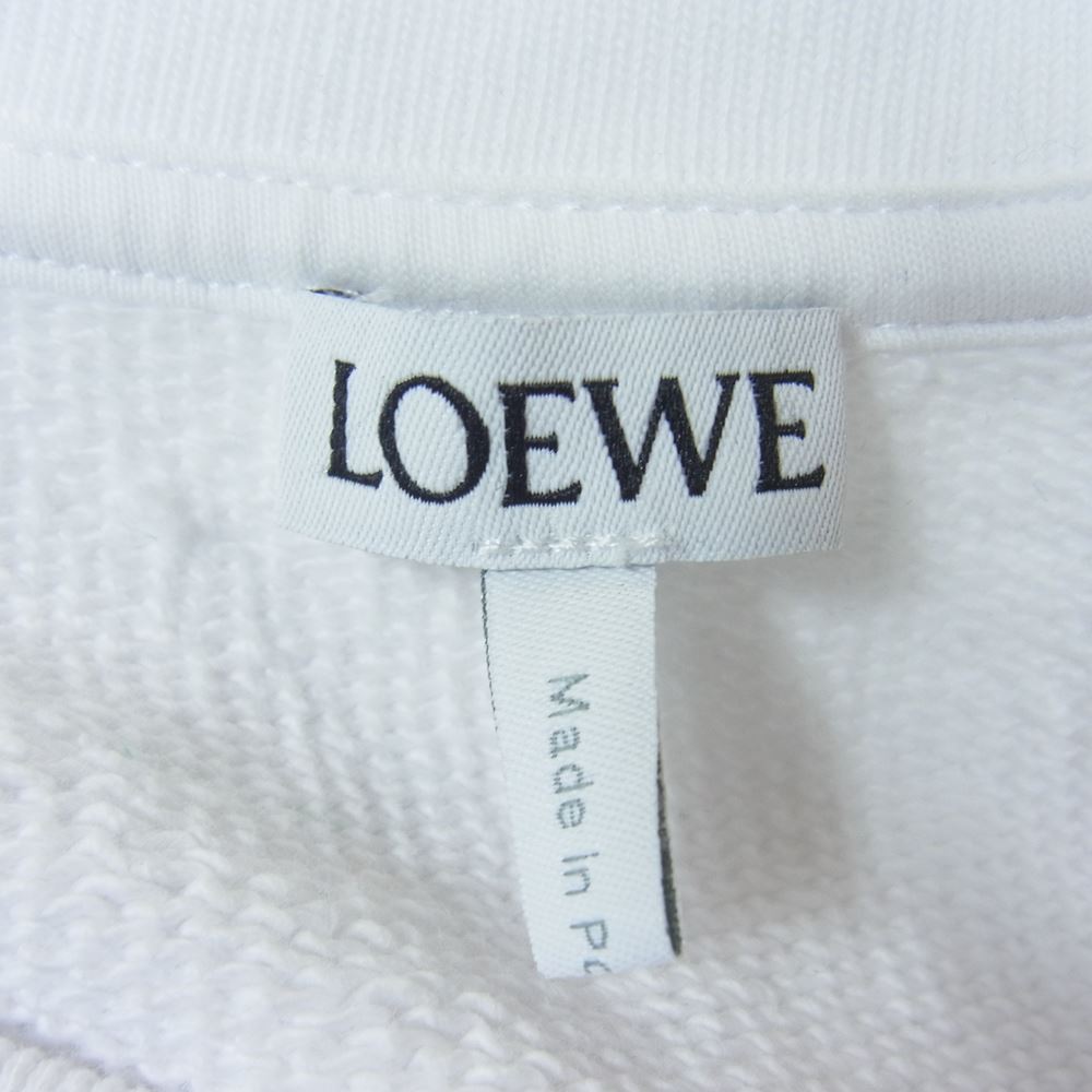 LOEWE ロエベ H6109900CR 国内正規品 アナグラム エンブロイダリー 刺繍 スウェット ホワイト系 S【美品】【中古】