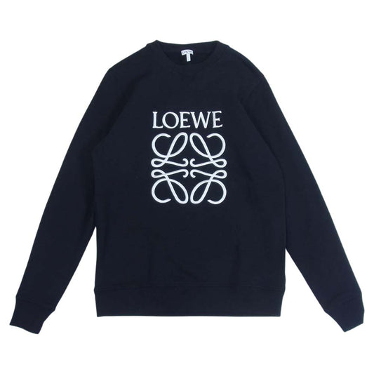 LOEWE ロエベ H6109900CR 国内正規品 アナグラム エンブロイダリー 刺繍 スウェット ブラック系 S【美品】【中古】