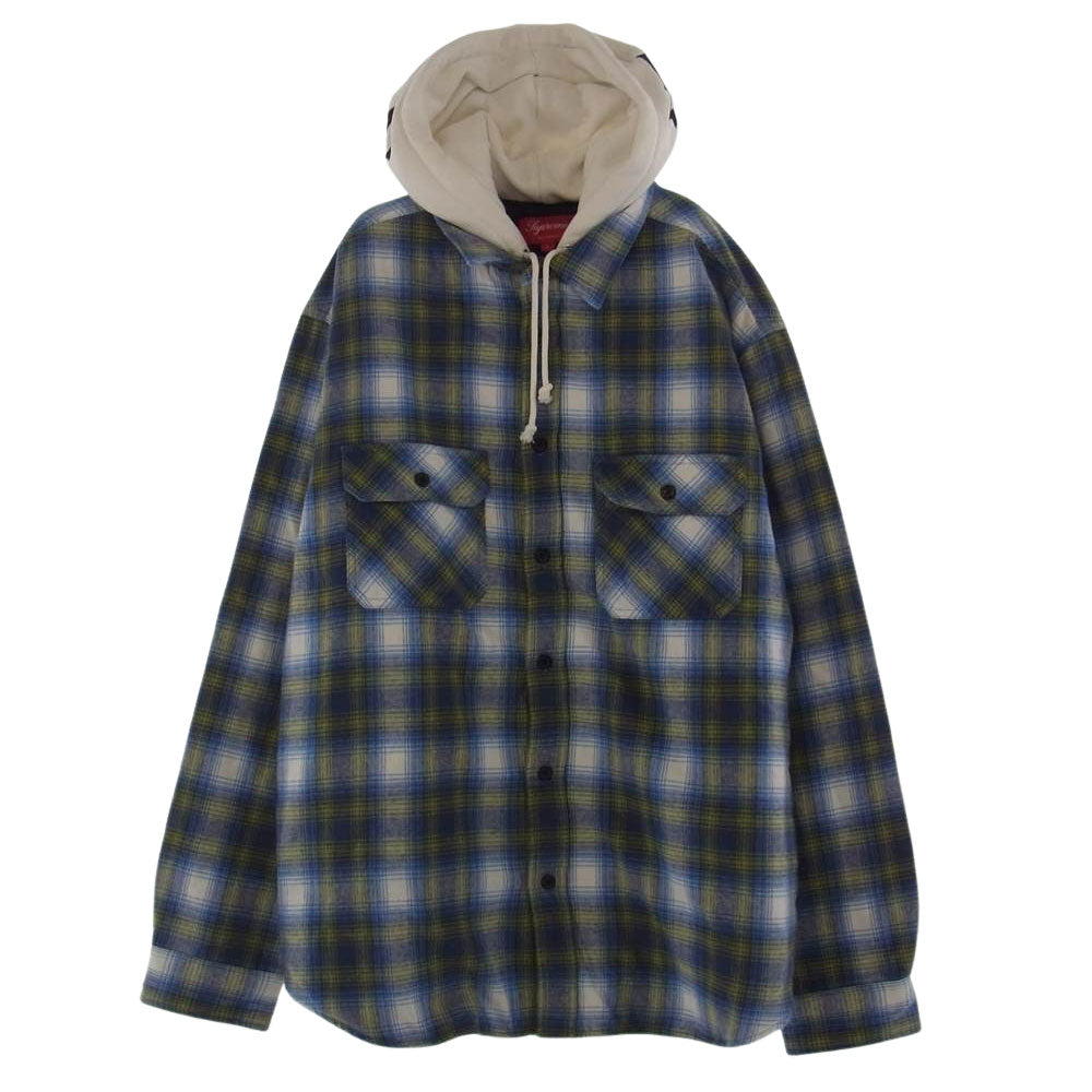 Supreme シュプリーム 21AW Hooded Flannel Zip Up Shirt フーデッドフランネルチェックシャツ  ブラウン XL